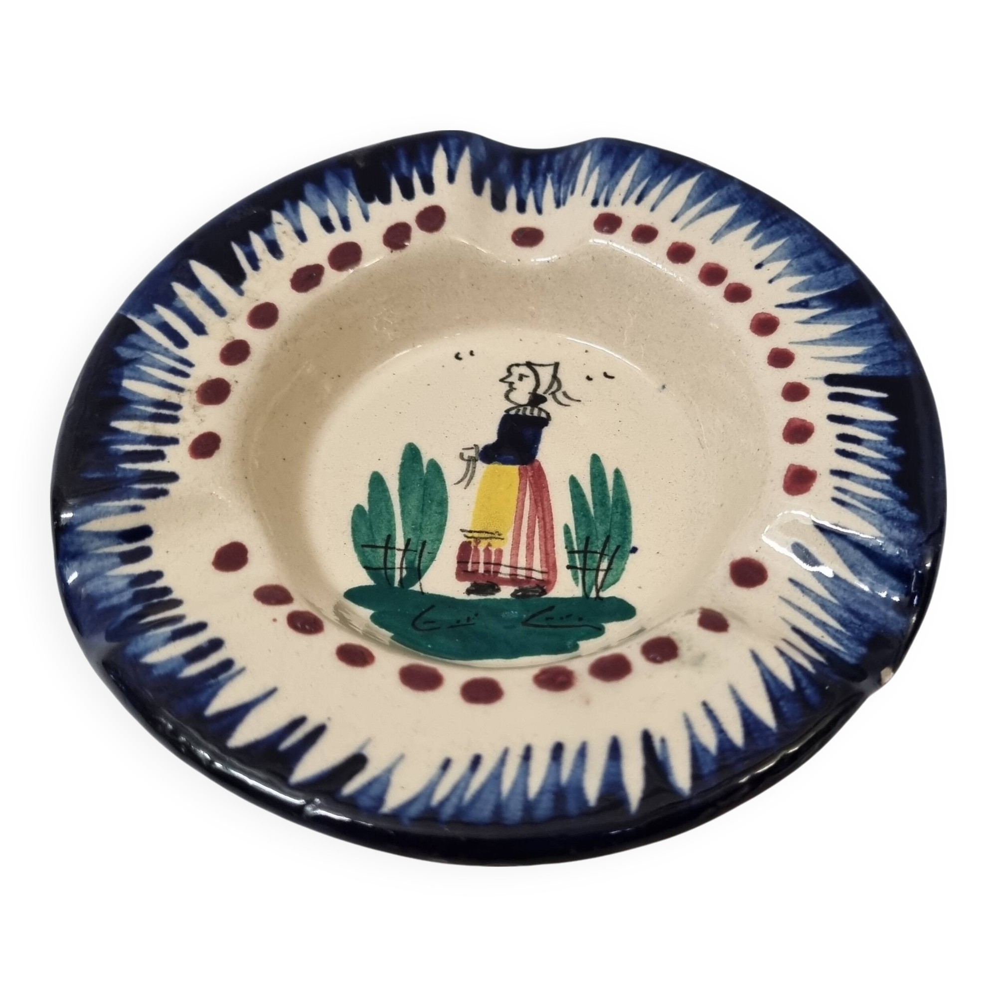HB Henriot ashtray Quimper Brittany, early 20th century