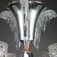Art Deco chandelier in nickel-plated metal and copper