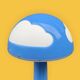 Vintage Skojig Ikea Mushroom Lamp – Cloud Blue – 90s