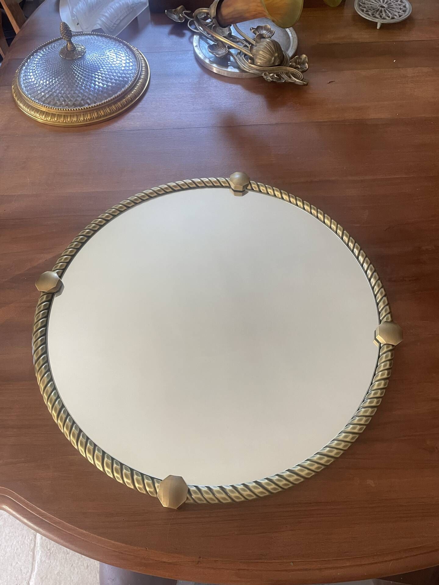 Vintage Twisted Brass Mirror ø 5