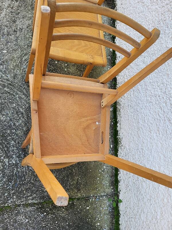 Serie de 3 chaises bistrot 1950