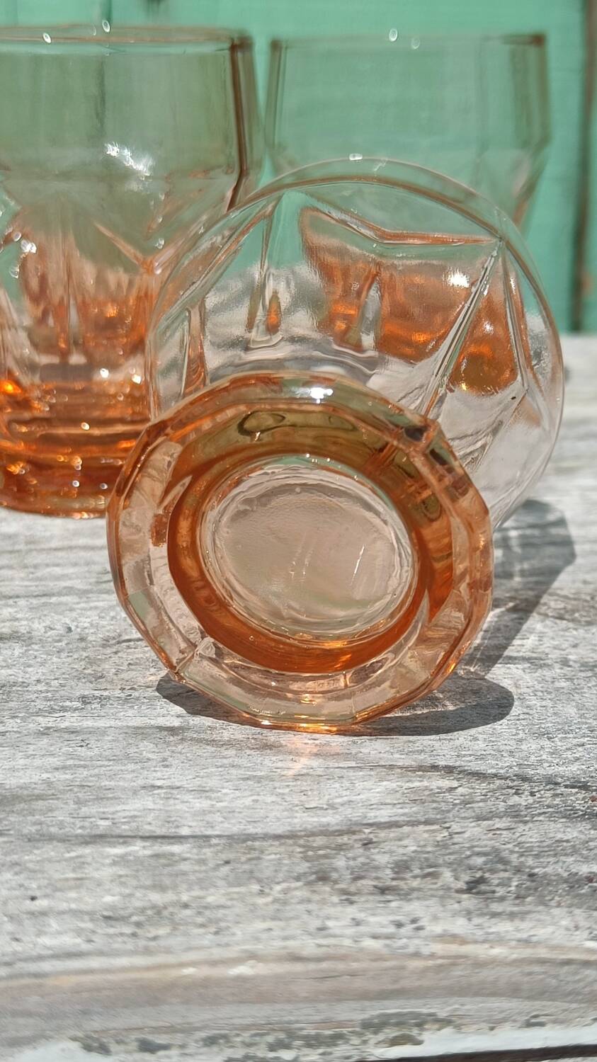 Pink art deco glasses