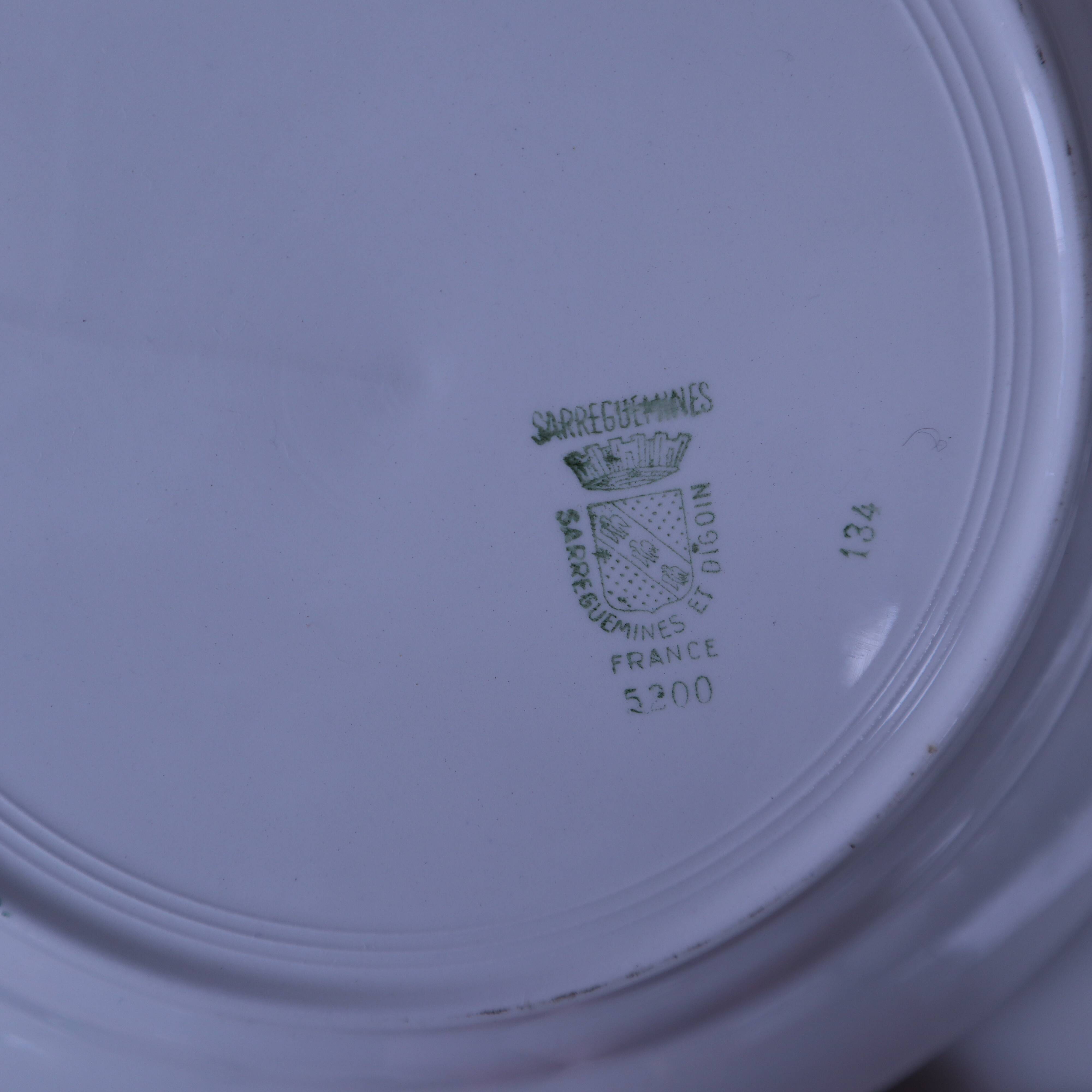 Set of 6 flat plates 5200 Sarreguemines and Digoin Vintage