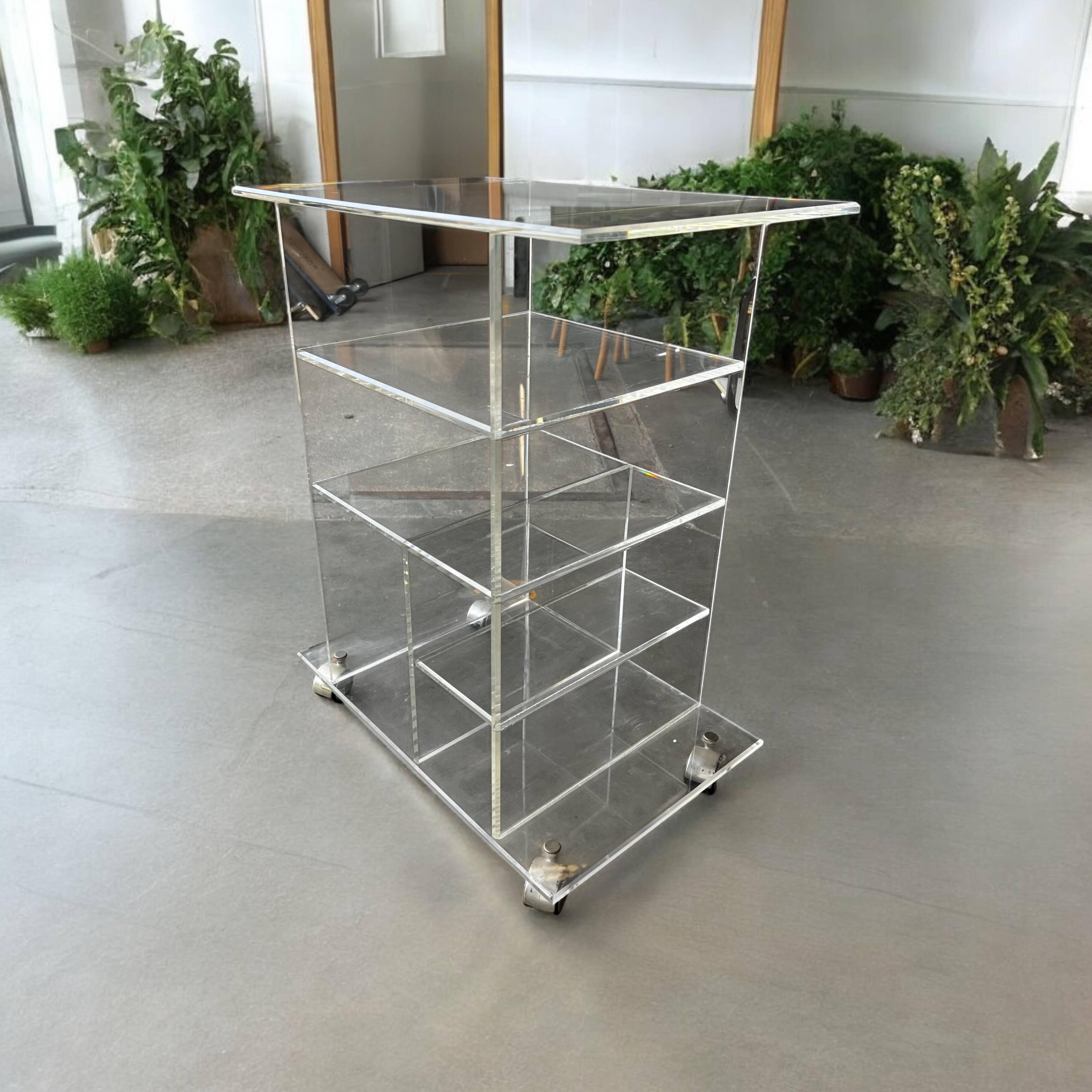 Vintage plexiglass furniture/audio furniture/cart