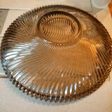 Art Deco cut or dish in smoked glass