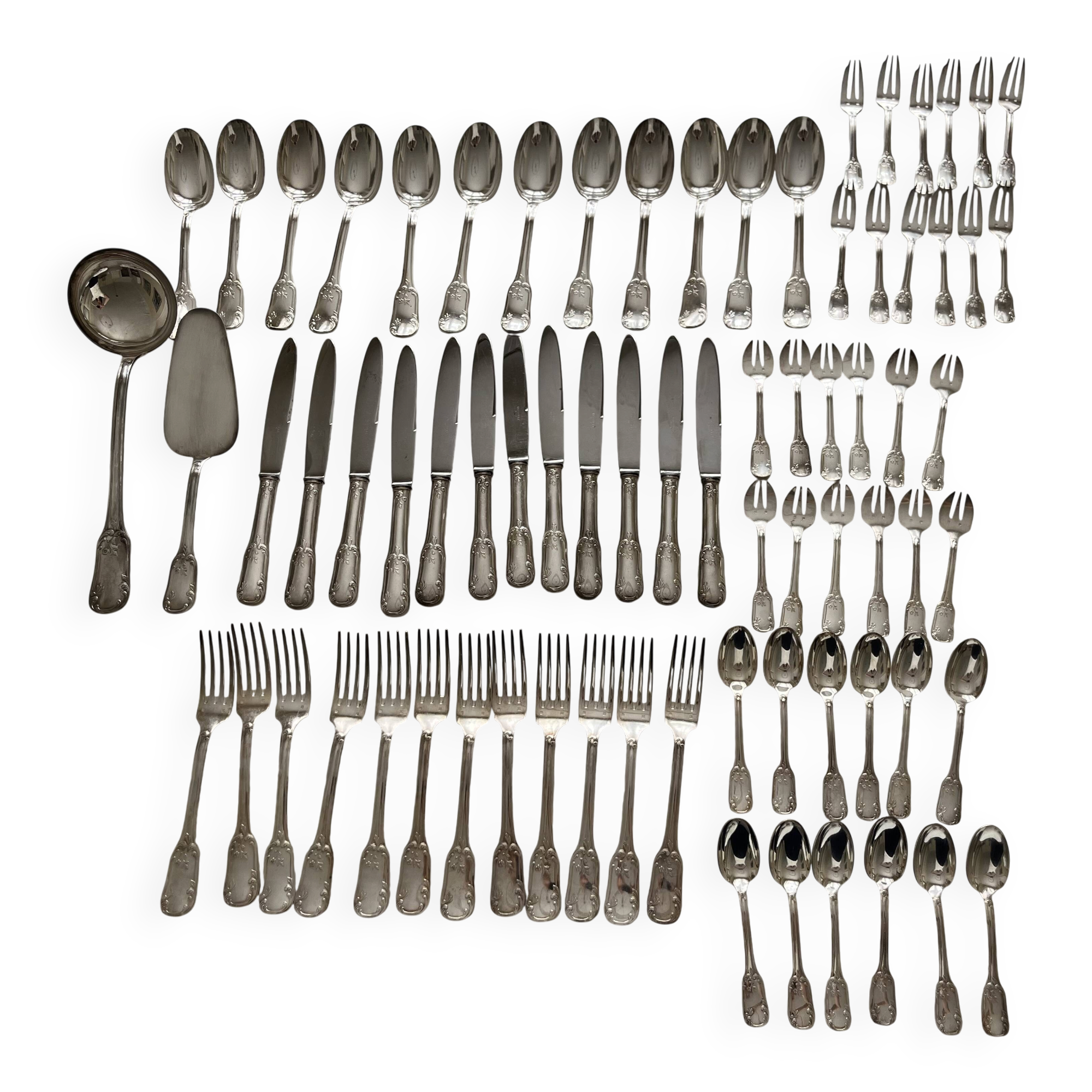 Silver-plated cutlery set - 74 pieces - complete service