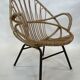 Chaise vintage en rotin par Dirk van Sliedregt Rohe Noordwolde 1960 aux Pays-Bas