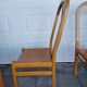 Serie de 6 chaises, chêne et cuir