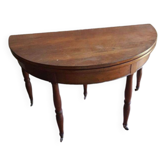 Old half moon wooden table