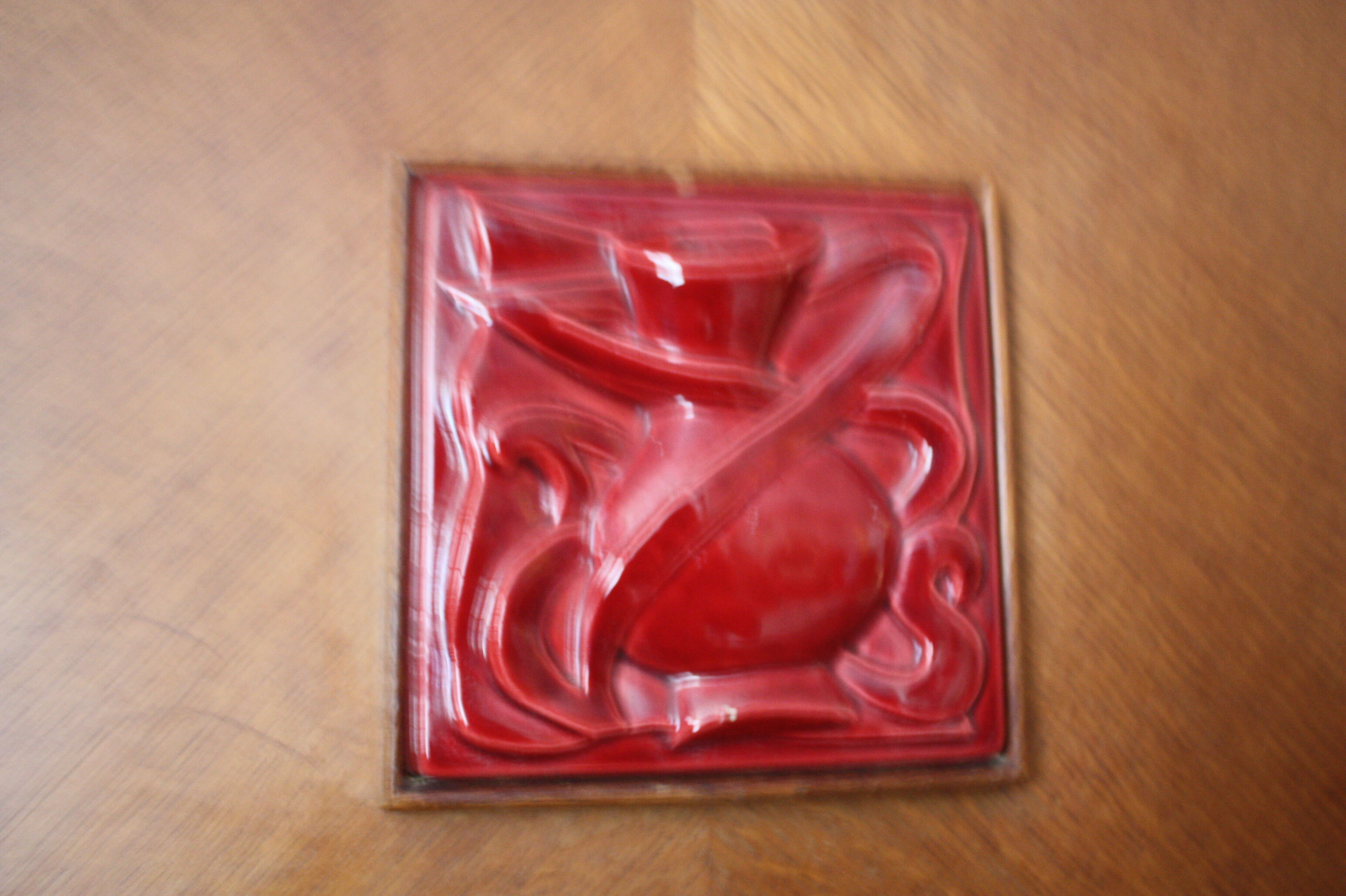 Vintage oak buffet and ceramic 1950