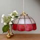 Suspension vintage en nacre rouge et blanche