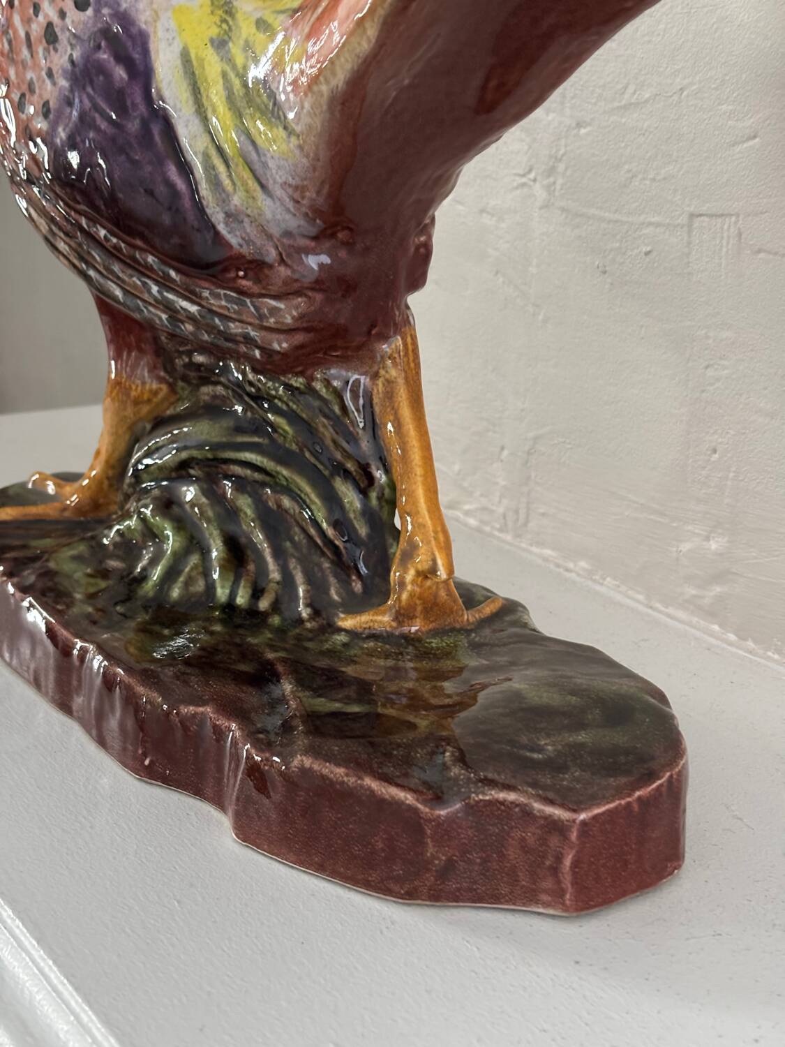 Art Deco ceramic pheasant by Lucien Alliot