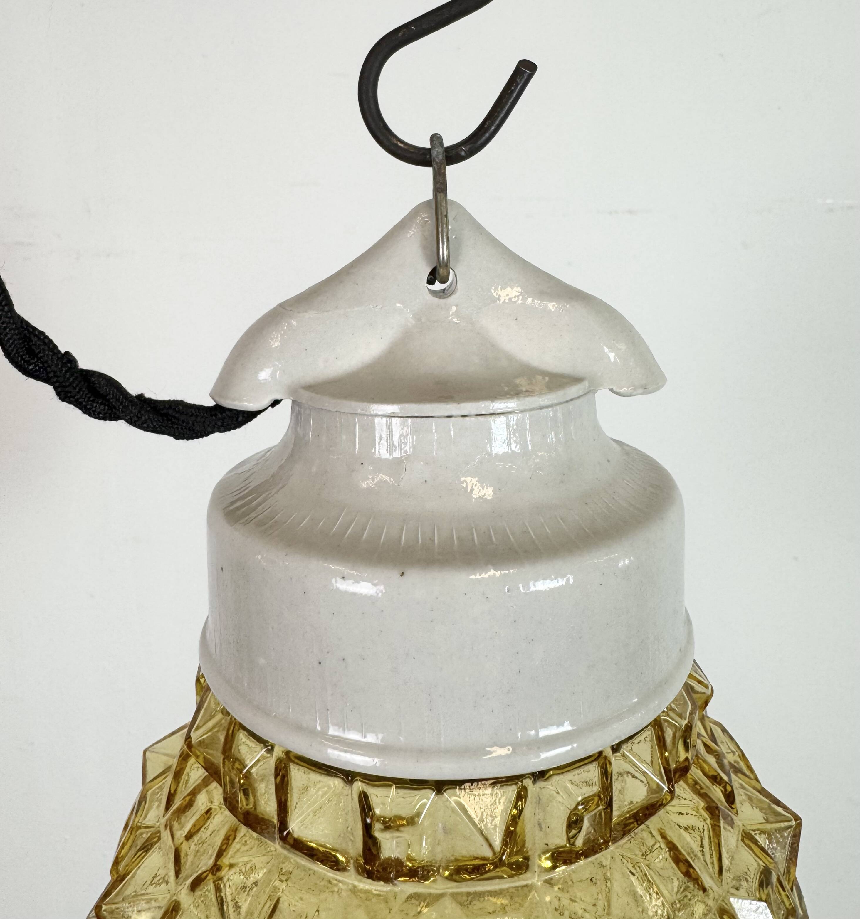Vintage White Porcelain Pendant Light, 1970s