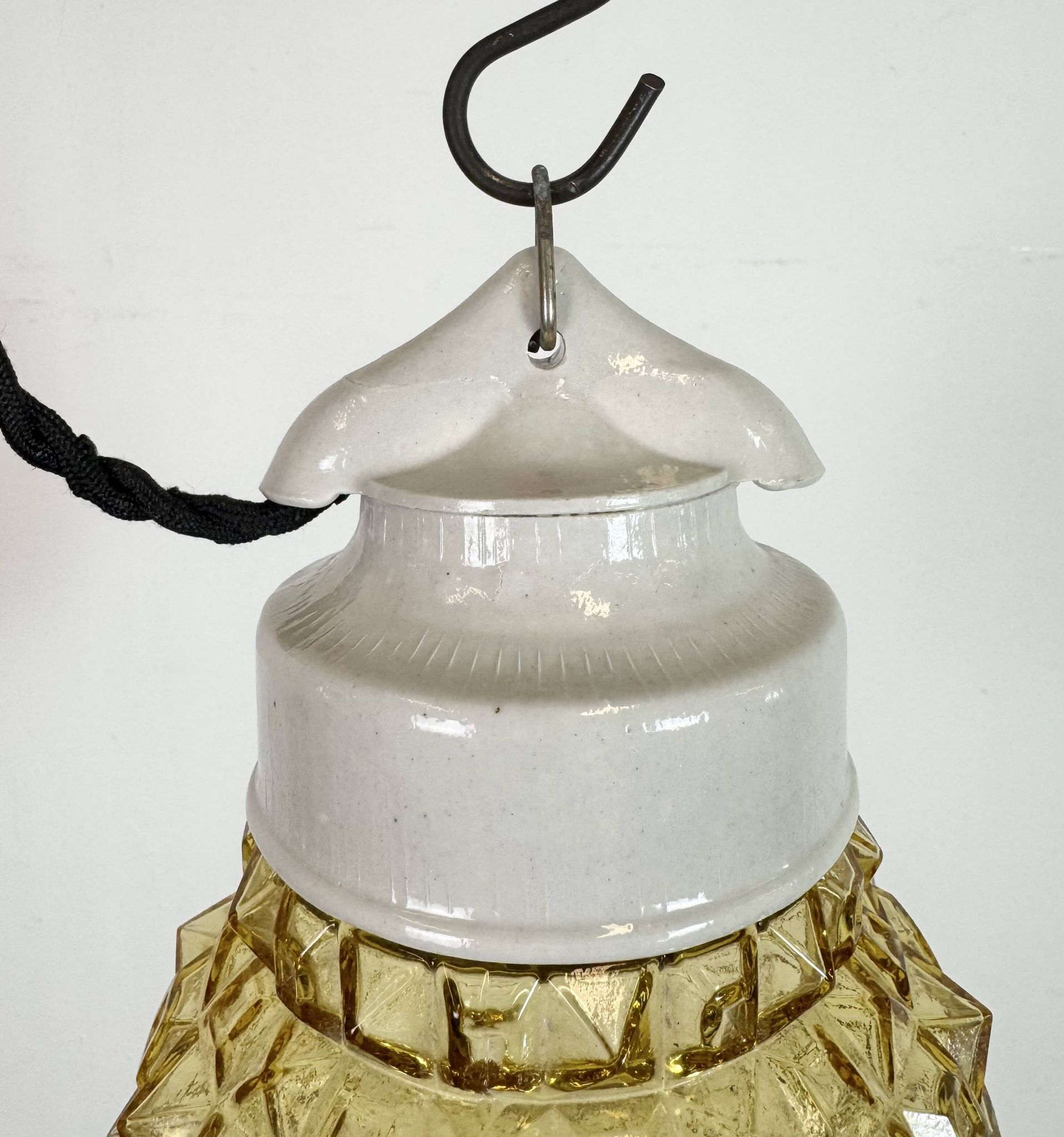 Vintage White Porcelain Pendant Light, 1970s