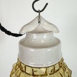 Vintage White Porcelain Pendant Light, 1970s