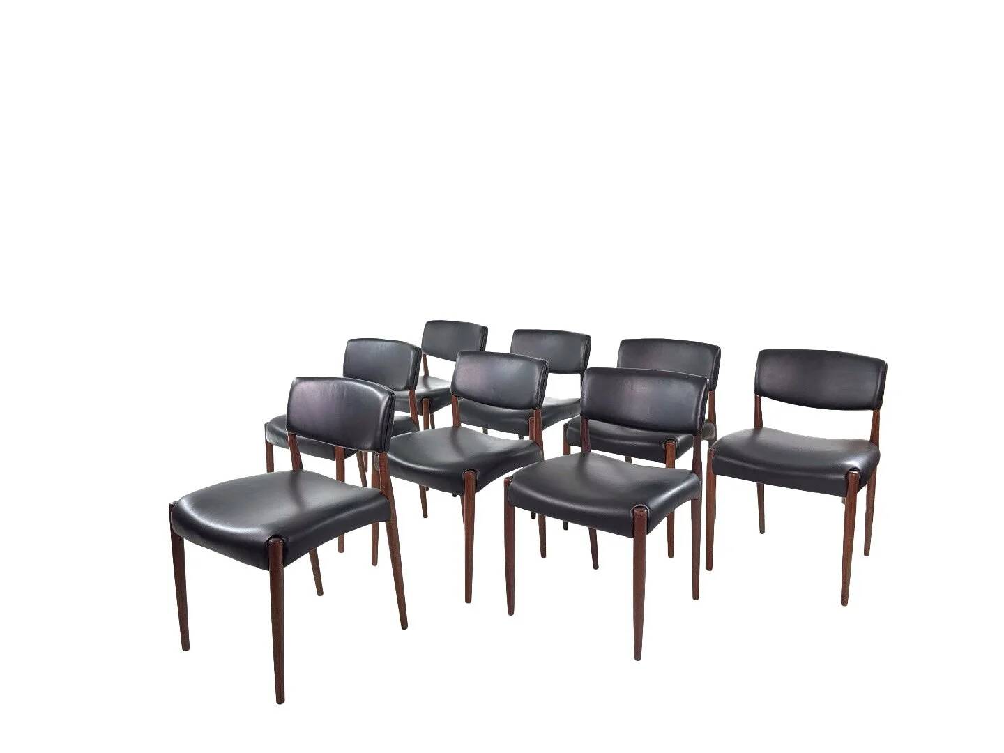 Set of 8 Danish teak chairs by Aksel Bender Madsen & Ejnar Larsen