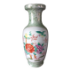 Vase chinois en porcelaine, décor floral et oiseaux, céladon