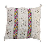 White berber cushion with sequin 50x45cm