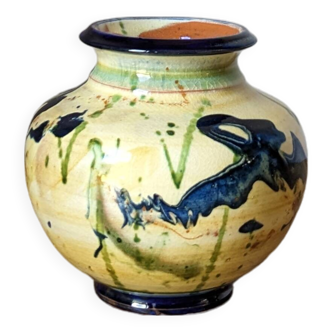 Vase glaçure multicolore