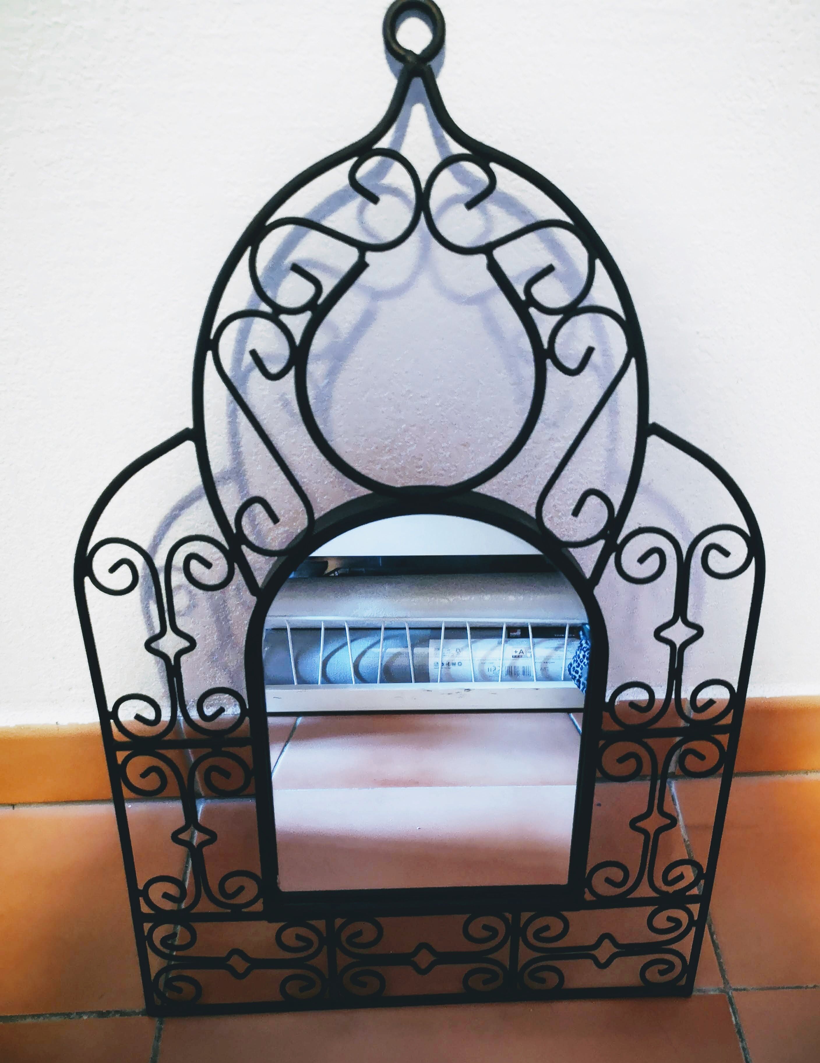 Ethnic wrought iron mirror 32x50cm