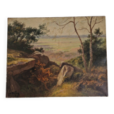Tableau, huile sur toile signé Jean Dufau, XIXème s.
