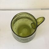 Vase with bubbled glass handle