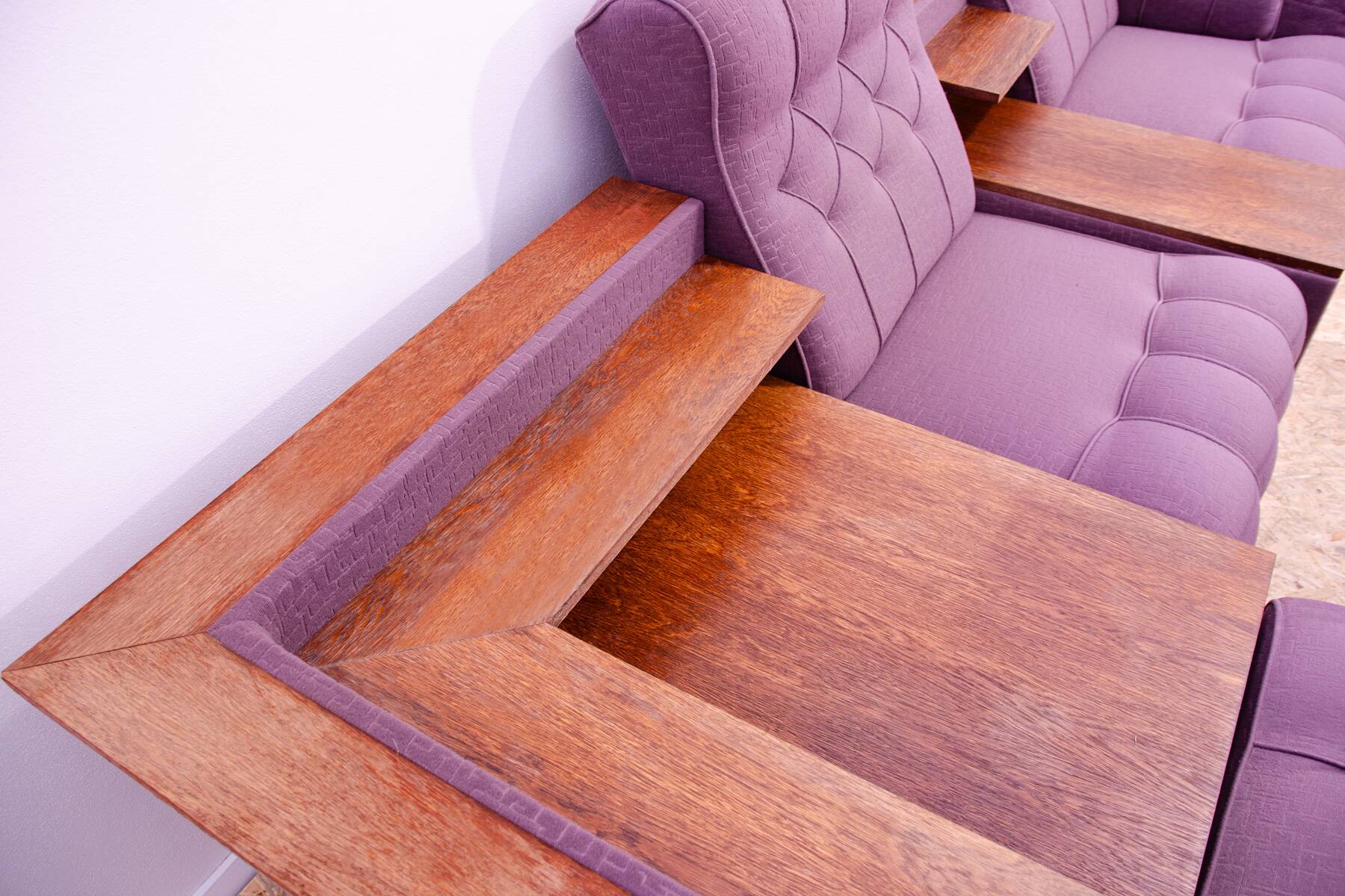 Ensemble de salon vintage bloc de l'Est, Tchécoslovaquie, 1980