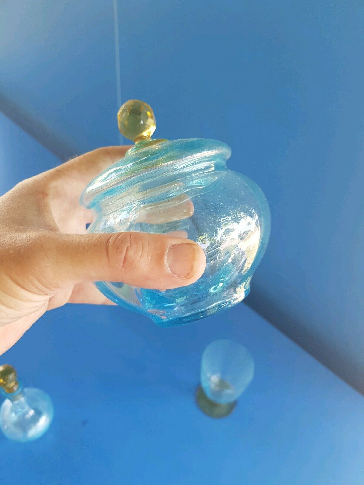Blue crystal milk service set