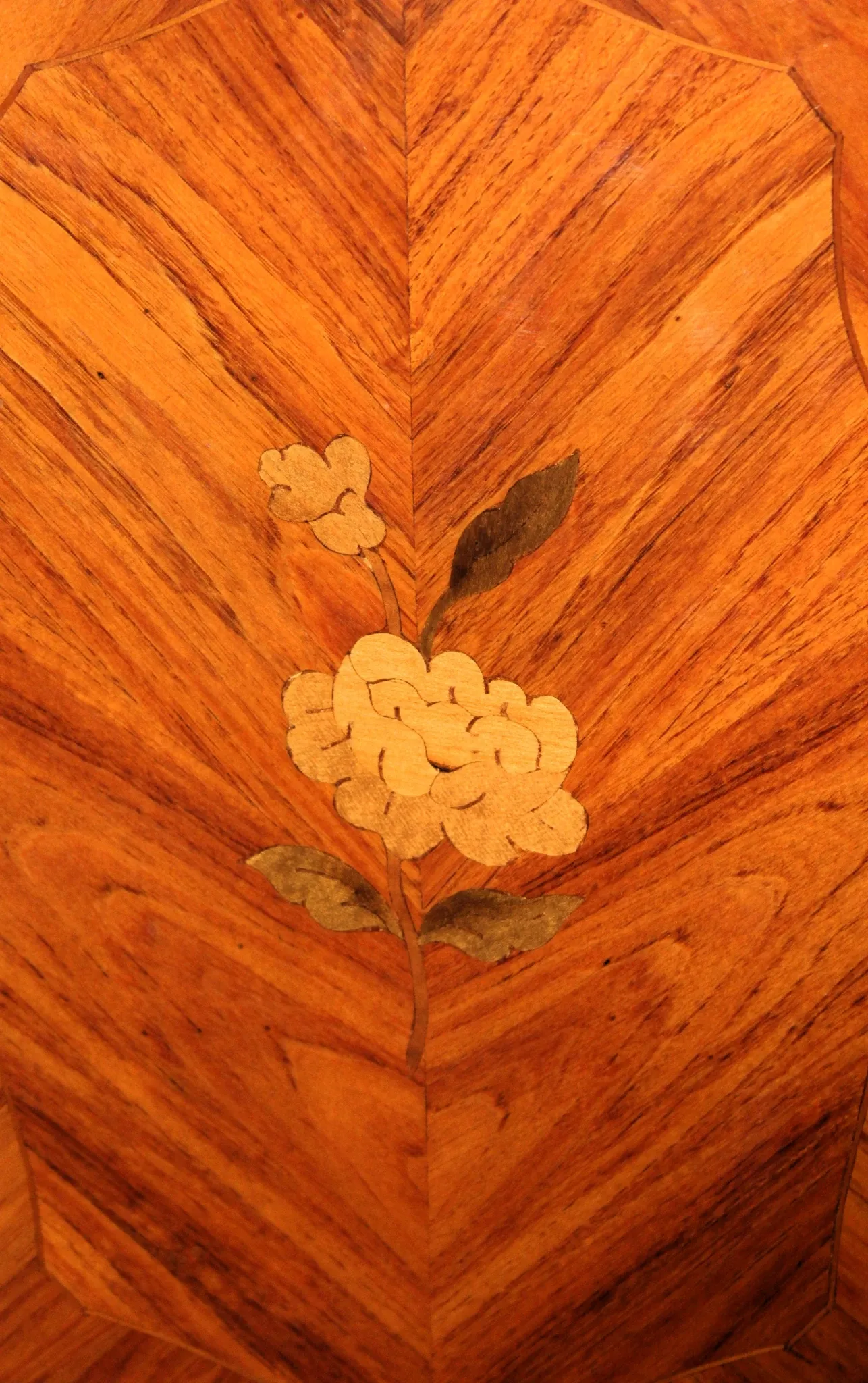Louis XV style bedside table in marquetry rosewood