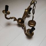 Antique 3-branch bronze chandelier