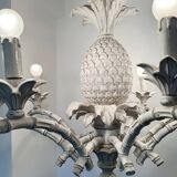 Large Hollywood Regency pineapple chandelier, 1980s