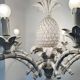 Large Hollywood Regency pineapple chandelier, 1980s