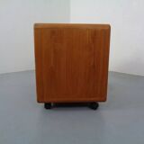 Small rollable teak media sideboard from Dyrlund, 1970s