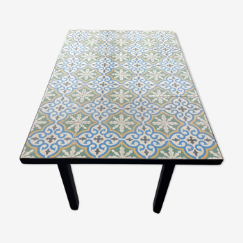 Handcrafted cement tile table