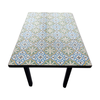 Handcrafted cement tile table