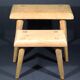 Set of 2 solid wood stools in French brutalist style.