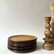 Set of glazed ceramic dessert plates