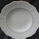 Set of 6 deep porcelain plates. Germany BAVARIA. Gold rim.