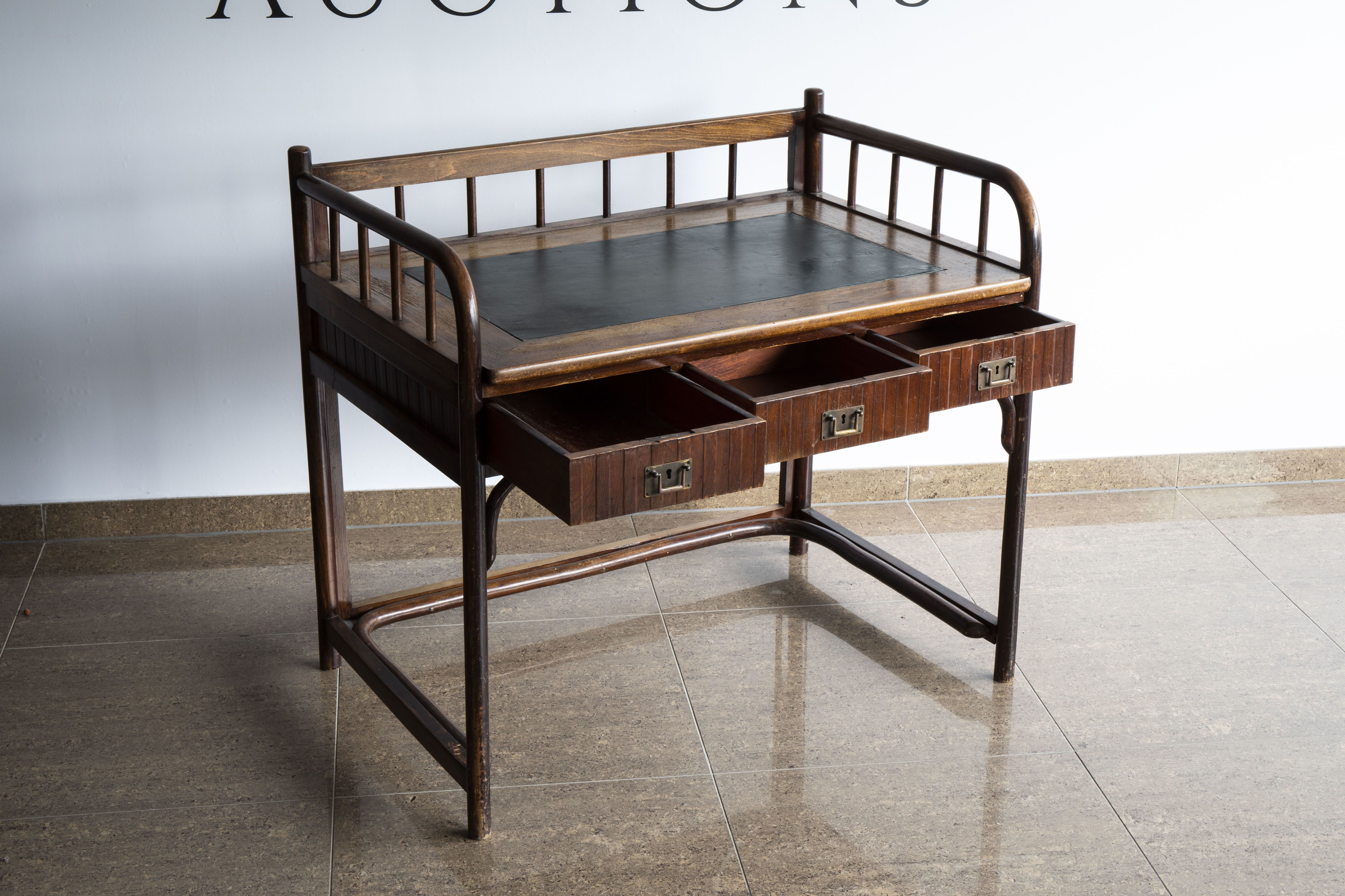 Josef Hoffmann 1870-1956 A curved wooden desk, Austria, early 20th century