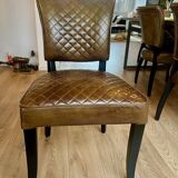 Set of 4 leather Chesterfield dining chairs