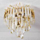 Mid-century modern Italian Venini chandelier in Murano glass Triedri