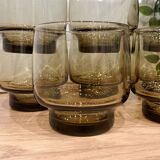 8 Luminarc smoked glass water glasses