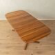 Glostrup dining table, 1980s, solid teak, by Johs. Kristoffersen & Søn, with two extension leaves
