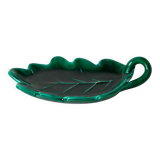 Large earthenware catchall, "Leaf" model, green, design, 1970.