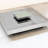 Stainless steel and glass coffee table by Ausenda, 1970Style