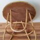 Vintage round rattan table, desk, tripod legs