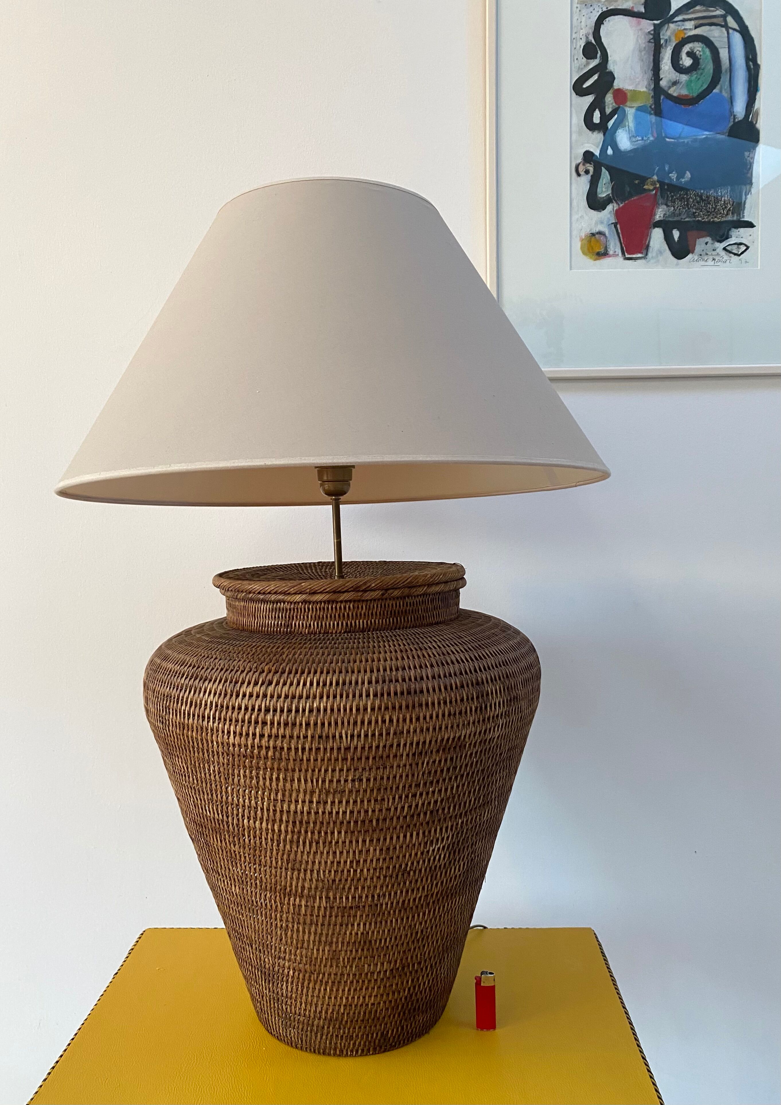 XXL rattan jar lamp from the 60s