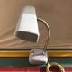 Lampe de bureau Hobco metal gris avec bras flexible chrome années 70 vintage