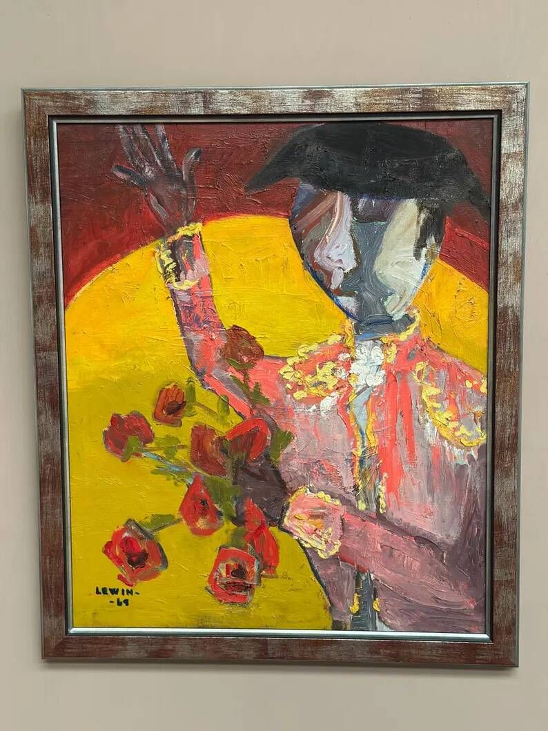Original Swedish Oil on Canvas - "Matador" by Gösta Lewin (1920–2016)