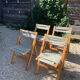 Set of 4 foldable chairs in pine 60s